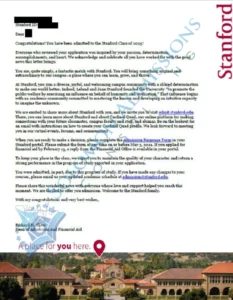 Stanford Admission Letter 2021