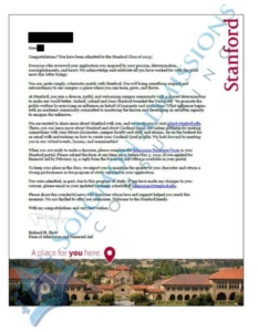 Stanford Admission Letter 2022