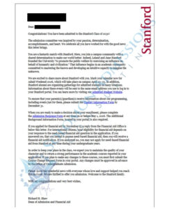Stanford Admission Letter - 2026