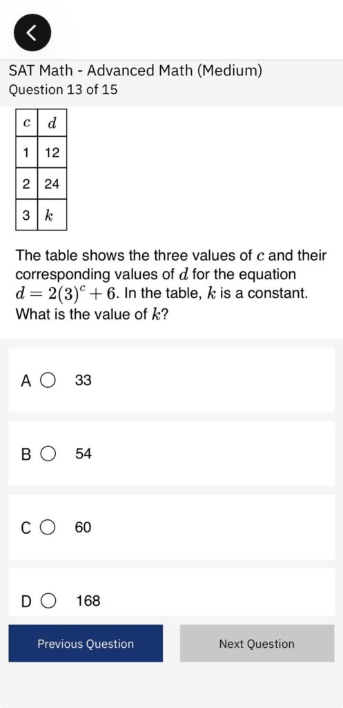 SAT App Math Practice Questions