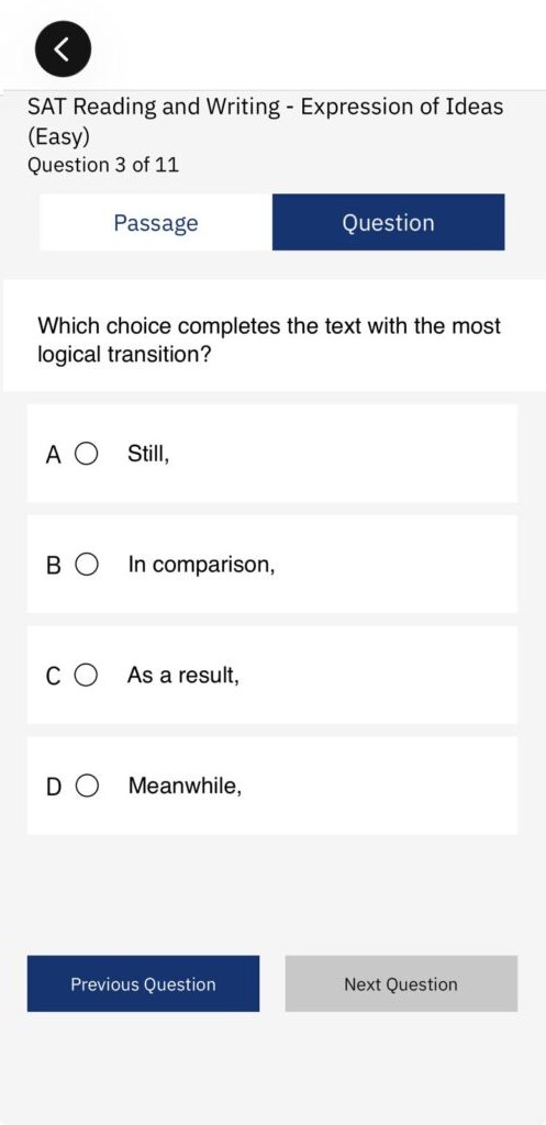 SAT Prep App Writing Question